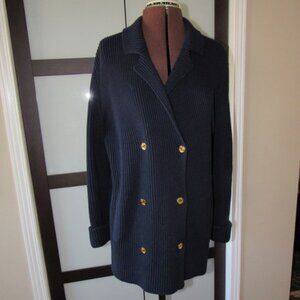 Ralph Lauren Sweater Coat. Size S/M Petite. Navy Blue.